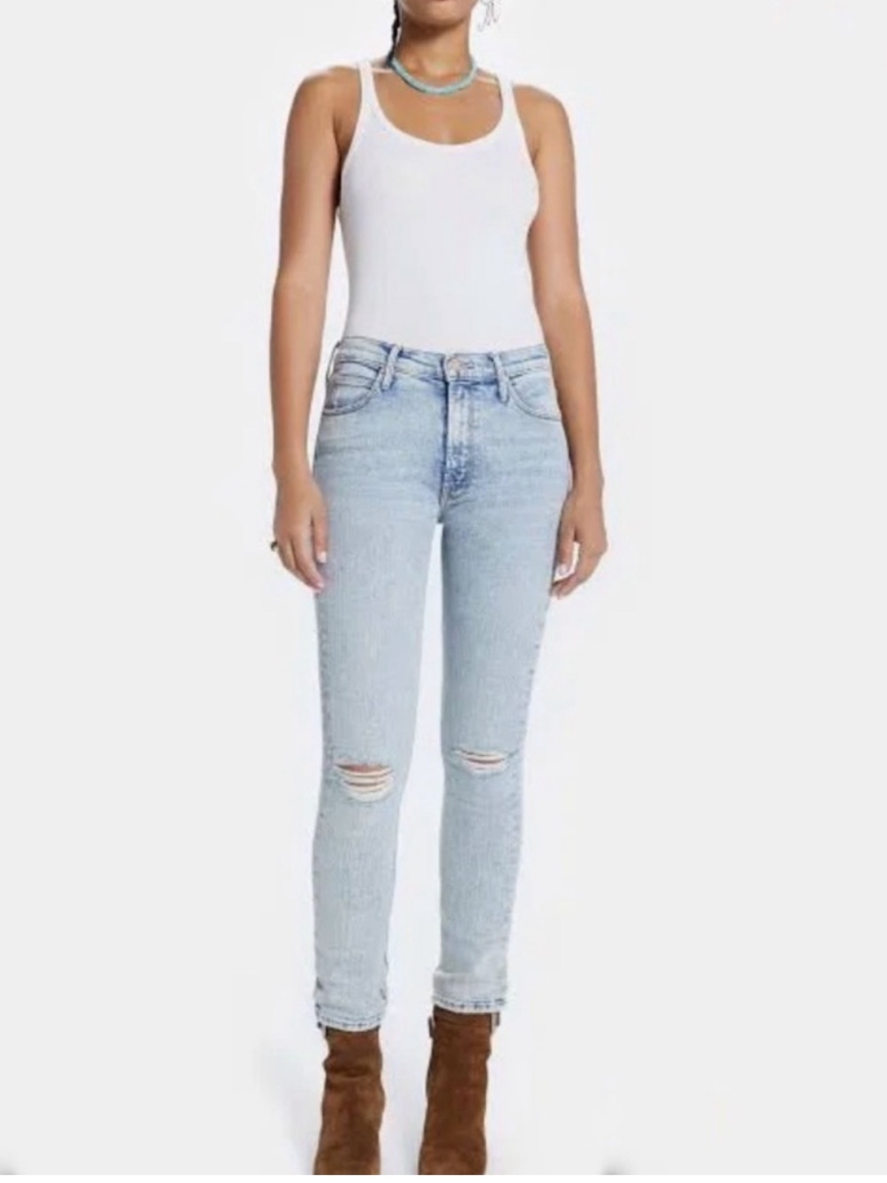 Mother The Mid Rise Dazzler Ankle Jeans 25